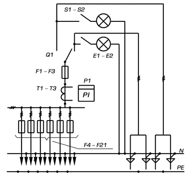 Вводно-распределительное устройство ВРУ1-21-10 УЗ схема
