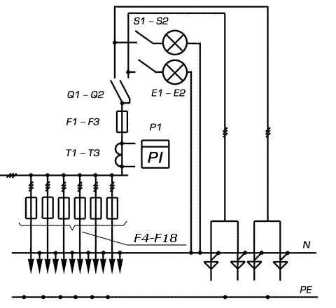 Вводно-распределительное устройство ВРУ1-23-56 УЗ схема